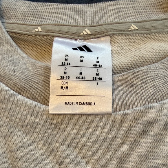 Adidas Women’s Light Gray Crewneck Sweatshirt - Picture 2 of 5